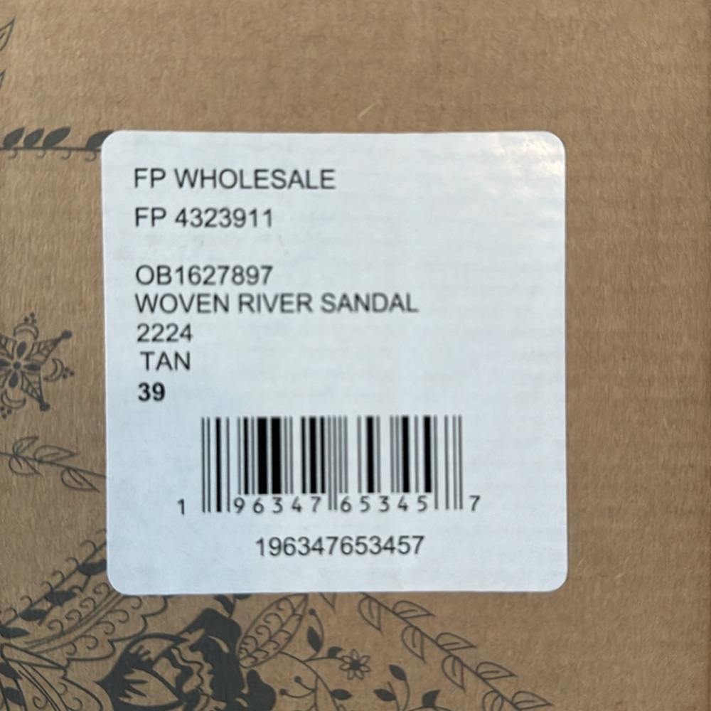 NEW IN BOX Free People Woven River Sandal Tan-Size 39 - Picture 7 of 8